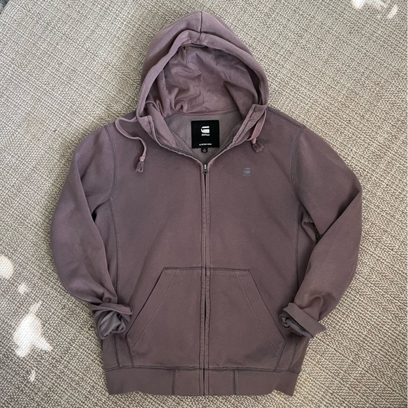 G-Star RAW Purple Front-Zip Hoodie Sweatshirt - Picture 1 of 6